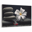 Serene White Flower with Zen Stones - Minimalist Botanical Wall Art