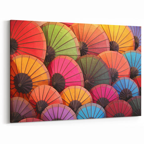 Colorful Lao Umbrellas – Vibrant Laos Art Photography for Home Decor