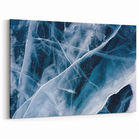 Ice Patterns Canvas: Winter Frost Photography for Modern Wall Art