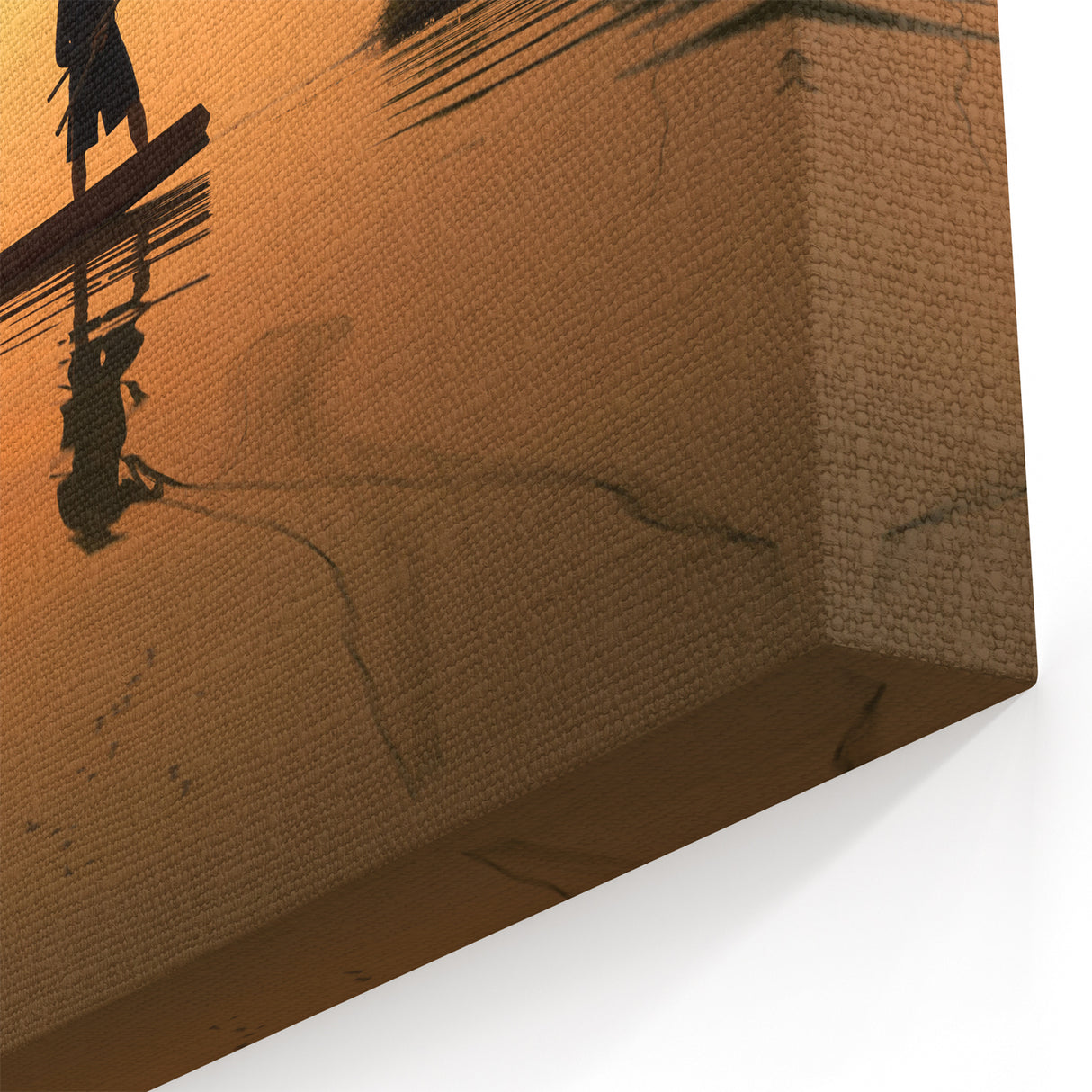 Laos Scenery Canvas – Traditional Fishermen at Sunset, Serene Wall Art
