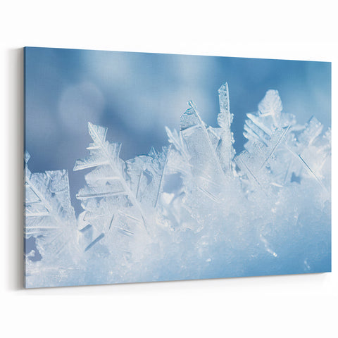 Macro Frost Crystal Patterns | Nature Close-Up Ice Photography Wall Art