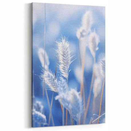 Frosty Grass Stalks in Soft Winter Light | Nature Close-Up Wall Art