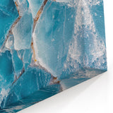 Cracked Ice Patterns in Blue | Nature Close-Up Frozen Wall Art