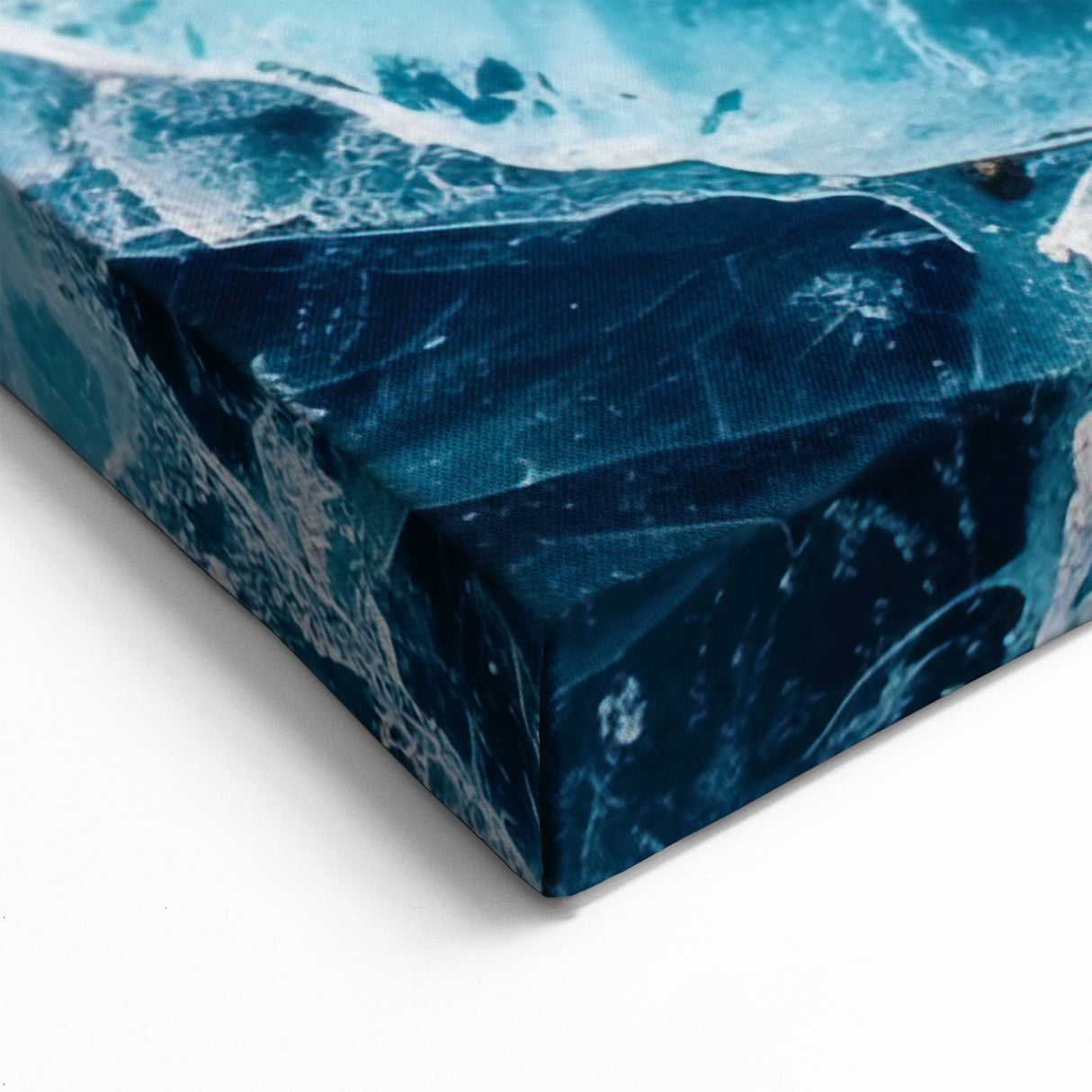 Cracked Ice Patterns in Blue | Nature Close-Up Frozen Wall Art