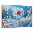 Frost-Covered Winter Flower in Snow | Nature Close-Up Wall Art