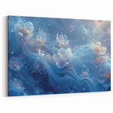 Dreamy Flowers in Blue Water | Nature-Inspired Close-Up Wall Art Decor