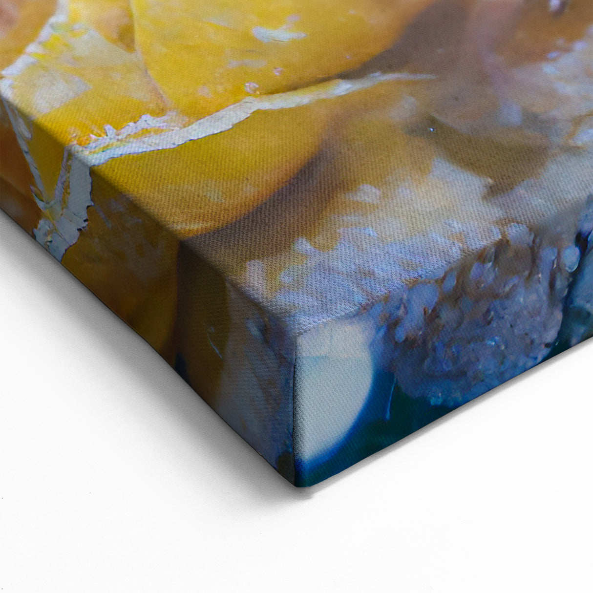 Chilled Beauty of Frosted Yellow Roses – Winter Wall Art on Canvas