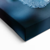Frost-Kissed Blue and Red Flowers – Nature’s Winter Close-Up Wall Art