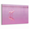 Tropical Island Prints – Flamingos Walking in Pink Reflection on Aruba Coast