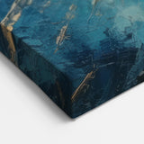 Radiant Sunburst Abstract – Dynamic Sun Wall Art with Blue and Gold