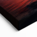 Bahamas Beach Paintings - Fiery Sunset Over Palm Trees and Coastal Waters