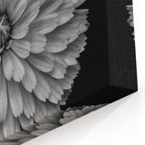 Monochrome Dahlia Flower Art | Bold Black and White Botanical Print