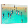 Tropical Canvas Art – Aerial Boats in Turquoise Waters of Cayman Island