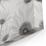 Botanical Daisy Wall Art – Modern Black and White Daisy Canvas Print