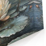 Serene Water Lily Wall Art - Botanical Floral Canvas Print for Home Decor