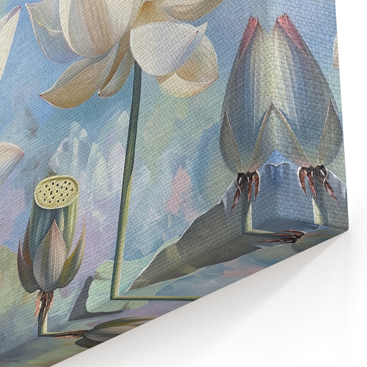 White Water Lily Canvas - Elegant Floral Wall Art for Home Decor