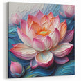 SquareMonochrome Water Lily Canvas - Black and White Floral Wall Art (Copy)