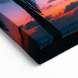 Sunset Cuba Wall Art - Tropical Palm Trees with Vibrant Caribbean Sky