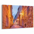 Historic Street at Dusk Quebec – Charming Evening Wall Art, Urban Decor