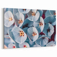 Soft Blue Floral Wall Art: Nature Close-Up of Delicate Blooming Flowers