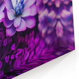 Vibrant Purple Floral Wall Art: Close-Up of Bold Blossoming Flowers Canvas