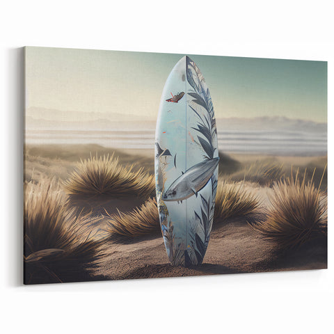 Punta Cana Wall Decor - Surfboard Art in Dominican Coastal Landscape