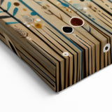 Abstract Teal and Mustard Wildflower Wall Art – Modern Floral Design