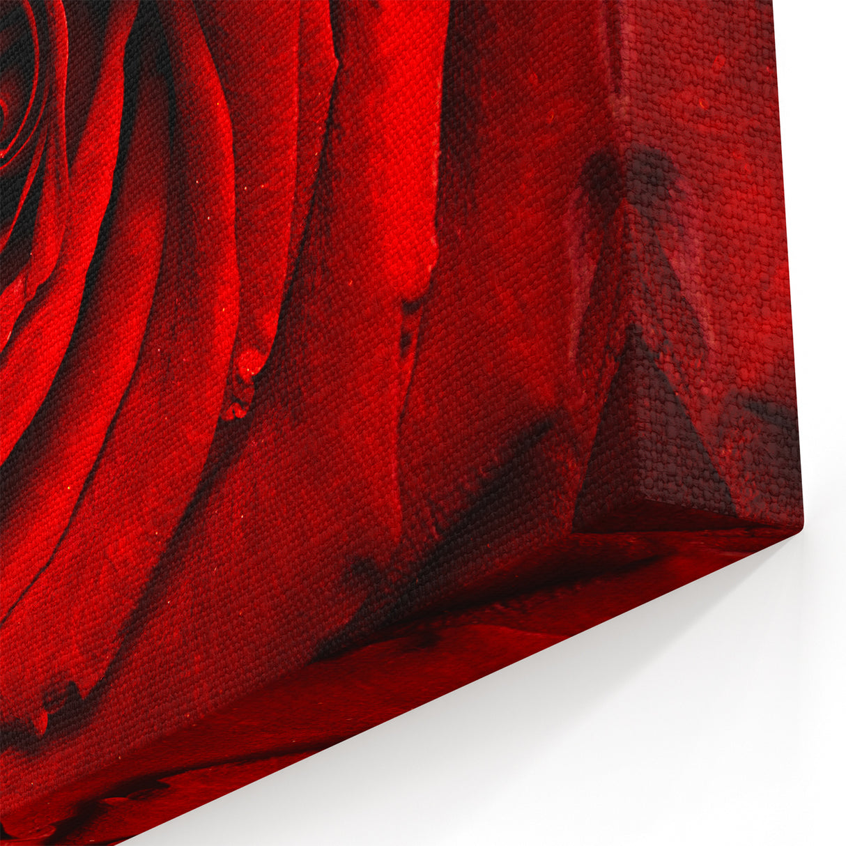 Vibrant Red Rose Floral Wall Art - Nature Close-Up Flower Canvas Decor