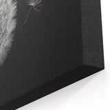 Minimalist Dandelion Seed Blowing Print - Black and White Wall Art