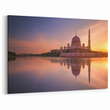 Malaysia Scenery Canvas – Putra Mosque at Sunrise with Reflections