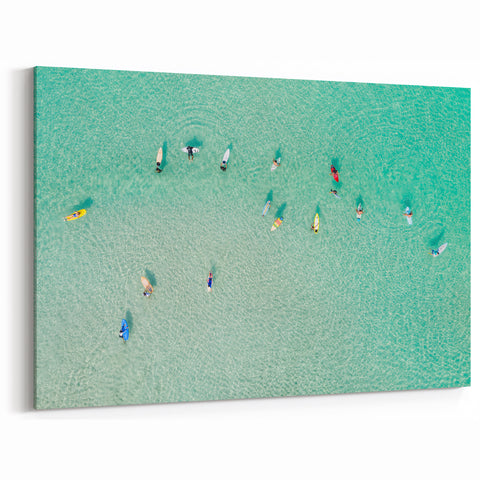 Malaysia Art Print – Surfers on Crystal-Clear Turquoise Waters from Above