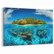 Tropical Malaysia Poster – Island and Underwater Coral Paradise Scene