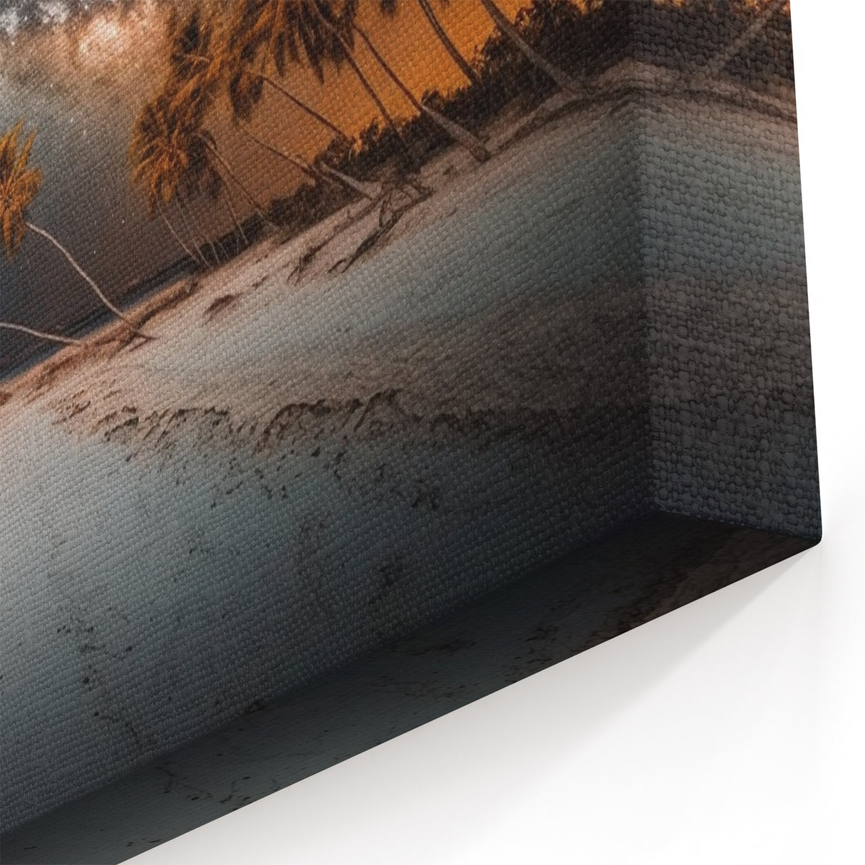 Jamaican Landscape Canvas - Starry Night Over Tropical Beach