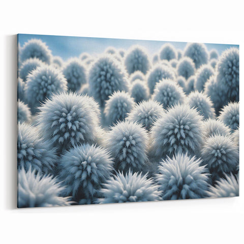 Frozen Field: Ice and Frost Art – Winter Wall Decor Nature Close-Up