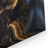 Mongolian Culture Art - Eagle Hunter with Golden Eagle in Winter Mountains