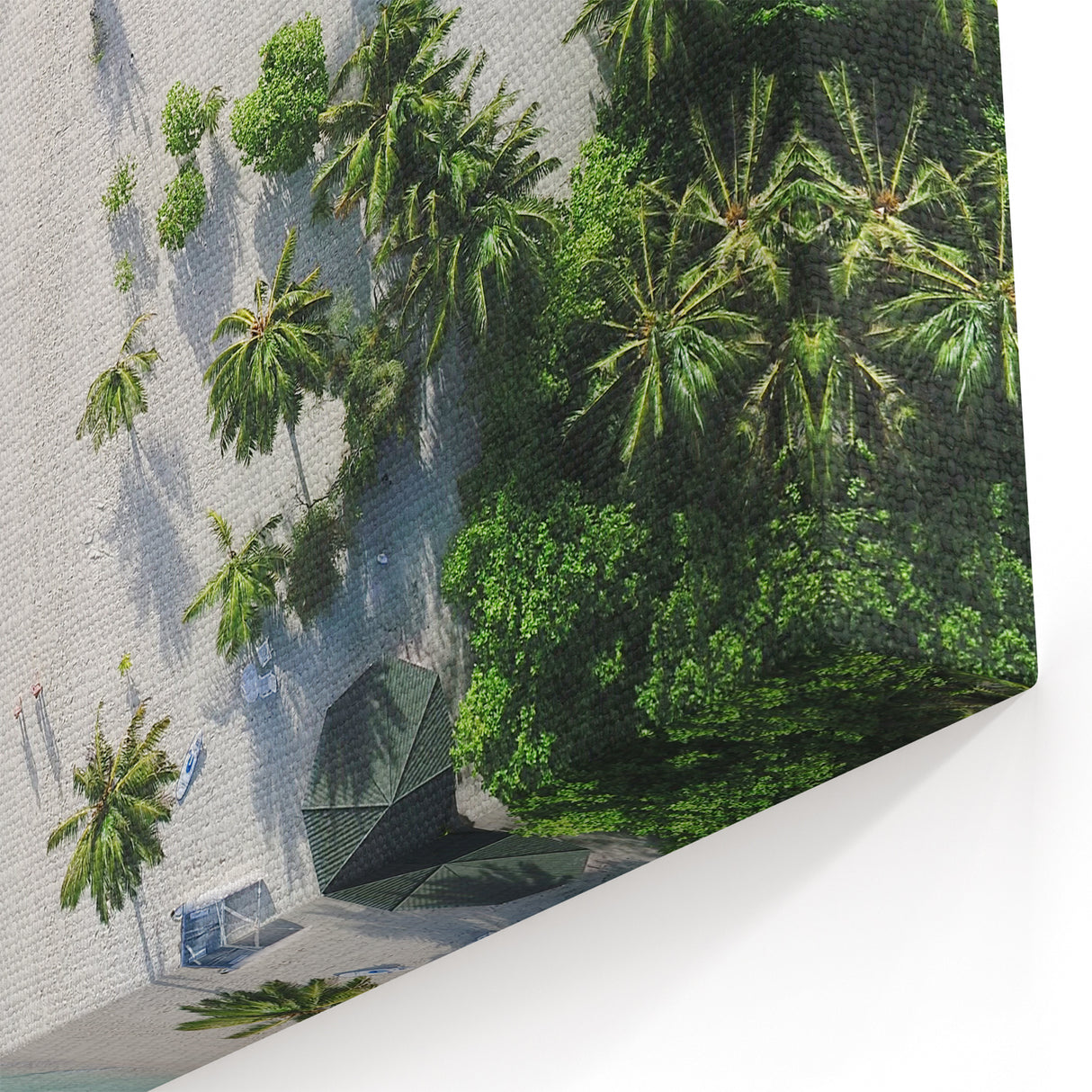 Tropical Beach Art - Aerial Maldives Island Decor with Turquoise Waters
