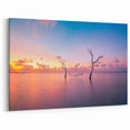 Hammock at Sunset Art - Tranquil Maldives Seascape Canvas Print