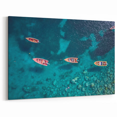 Martinique Acrylic Art - Boats on Caribbean Waters