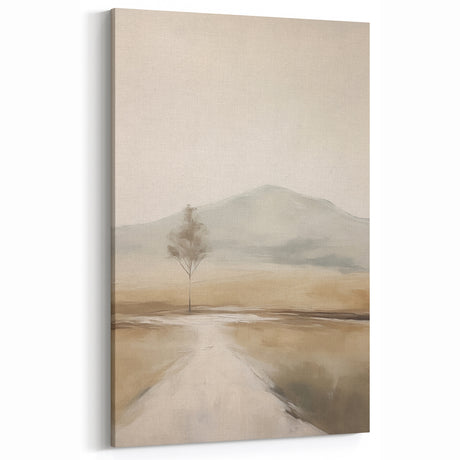 Modern Landscape Abstract | Solitary Tree Art on Canvas