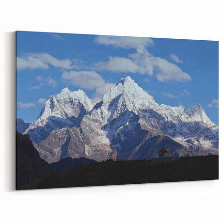 Himalayan Scenery Art - Majestic Snow-Capped Peaks Under Clear Sky