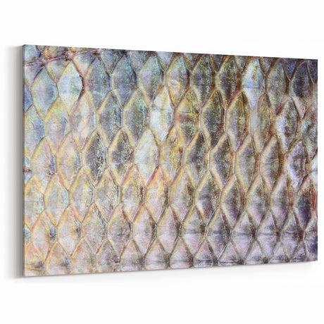Nature Wall Art - Close-Up Fish Scale Texture Photography Canvas Print