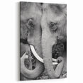 Elephant Wall Art – Black and White Wildlife Print | Nature Canvas Art