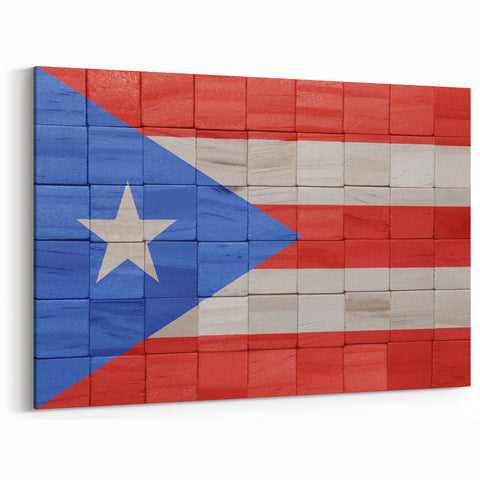 Puerto Rican Scenery – Rustic Puerto Rico Flag Wall Art for Home Decor