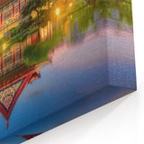 Taiwanese Temple Reflections - Serene Sunset Artwork