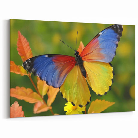 Multicolored Butterfly Close-Up - Vibrant Animal Wall Art Collection