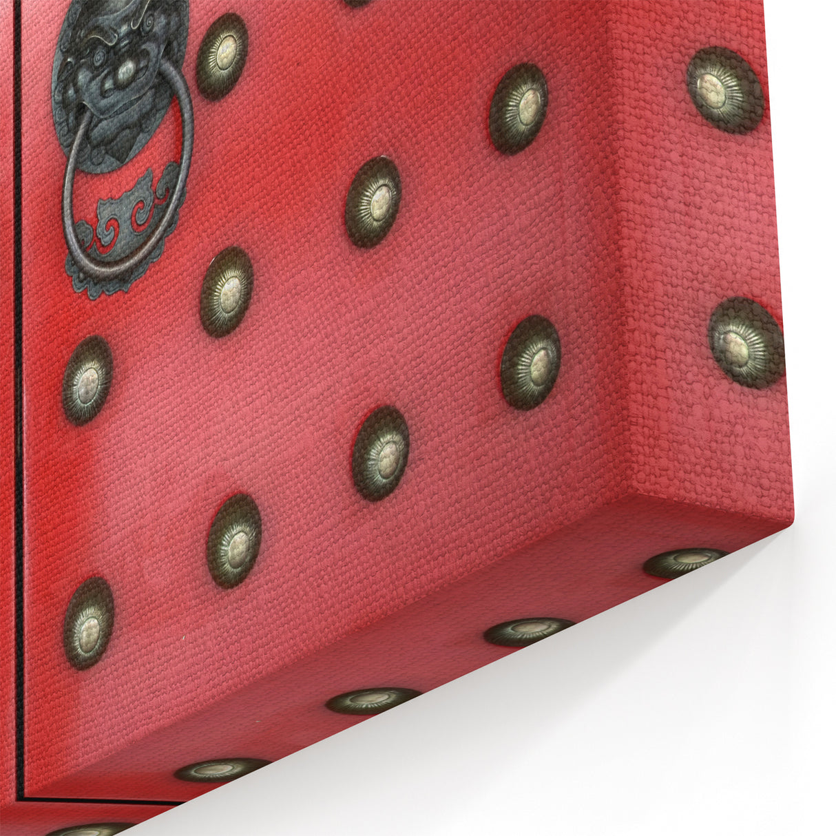 Modern Singapore Cityscape Decor – Red Door Lion Handles Wall Art