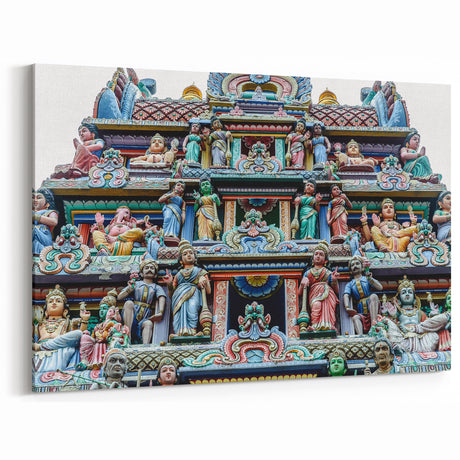 Merlion Wall Art – Colorful Temple Facade Singapore Cityscape Print