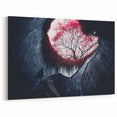 Singapore Photography Prints – Spiral Staircase with Red Tree Canvas