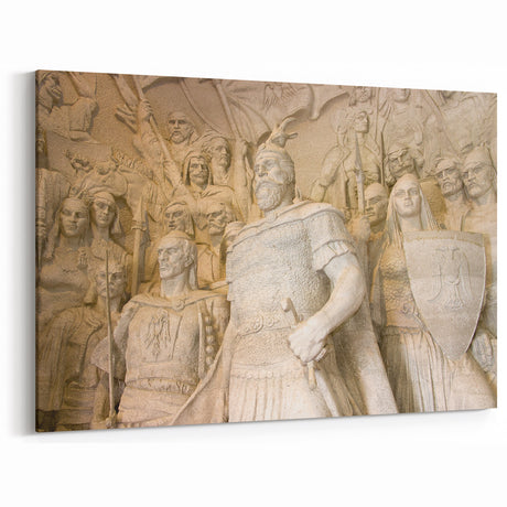 Albania Canvas Art - Historic Albanian Warrior Sculpture for Cultural Decor