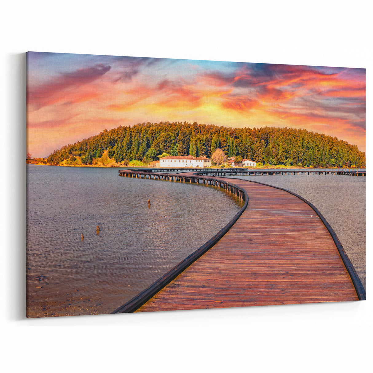 Albania Wall Art - Scenic Albania Travel Poster of Sunset Waters